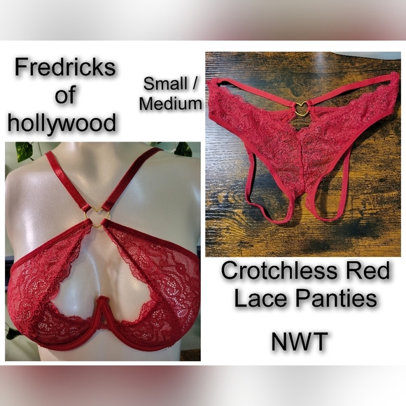 Frederick's of Hollywood Other - Frederick’s of Hollywood Red Lace Bra & Panty Set Lover Style S/M NWT